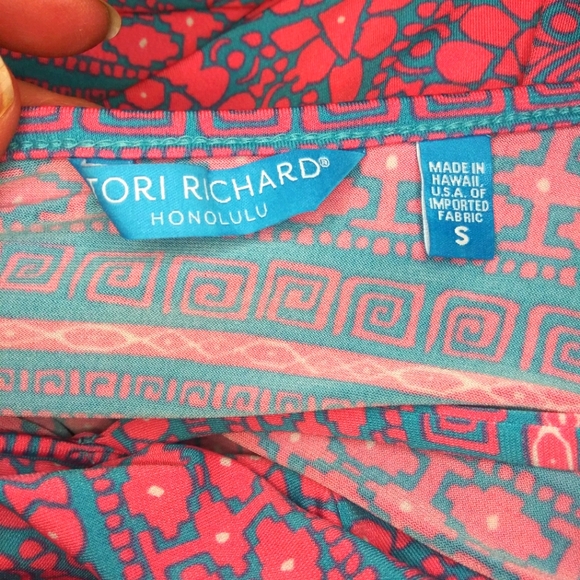 Tori Richard Honolulu Pink & Turquoise Mosaic Design Sheath Dress Made In Hawaii - Picture 5 of 7